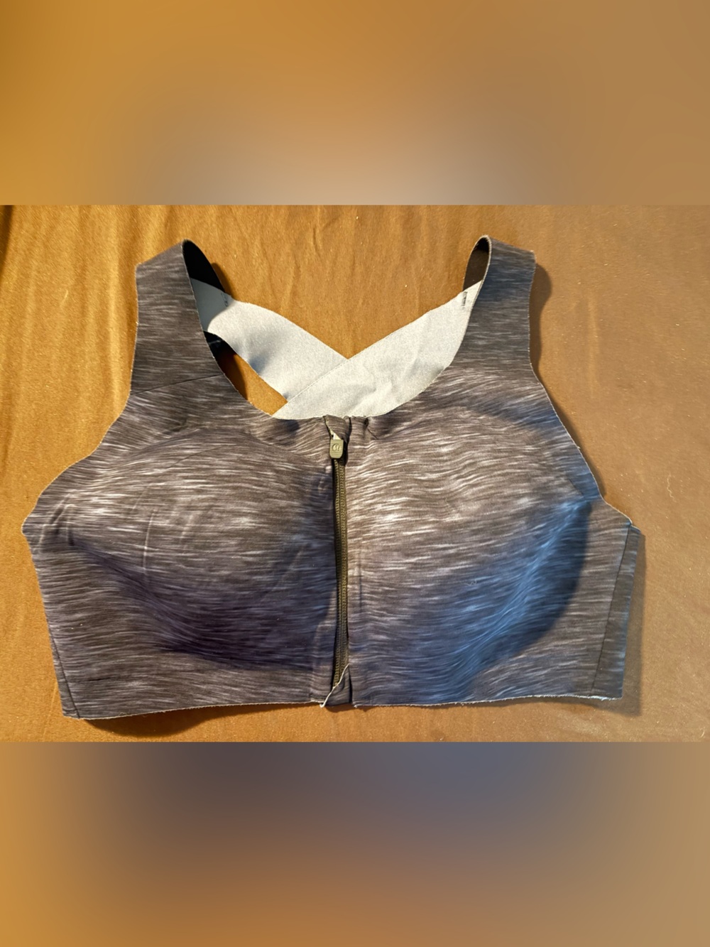 lululemon athletica Heathered Charcoal Gray Front-Zip Sports Bra